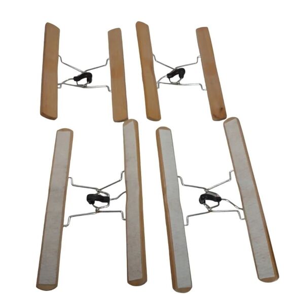 Wood Pant Hangers Set of 4 Pant Hangers 2 sizes - Picture 8 of 11